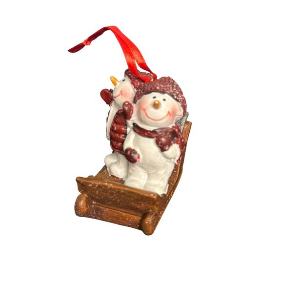 Snowman & Mickey Mouse Holiday Ornaments Set Of 2 Resin Christmas Figurines - Picture 2 of 13